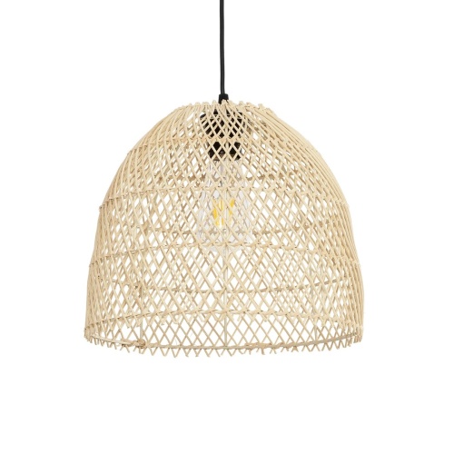 GLOBOSTAR® CESTINO 204-0178 Boho Κρεμαστό Φωτιστικό Οροφής Μονόφωτο 1 x E27 AC 220-240V IP20 Μπεζ - Μ30 x Π30 x Υ25cm