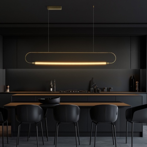 kelvo® GLOW KLV-101-0177 Κρεμαστό Φωτιστικό Οροφής LED 15W 1500lm 360° AC 220-240V IP20 Ρυθμιζόμενο Λευκό CCT με Χειριστήριο από 2700K έως 6000K Dimmable - Lumileds SMD Chip - Χρυσό Πλατίνα - Μ120 x Π3 x Υ17cm - 3 Χρόνια Εγγύηση