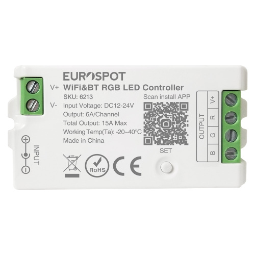 EuroSpot Led Controller Tuya Wi-Fi & RF 2.4GHz & BT για RGB Ταινία