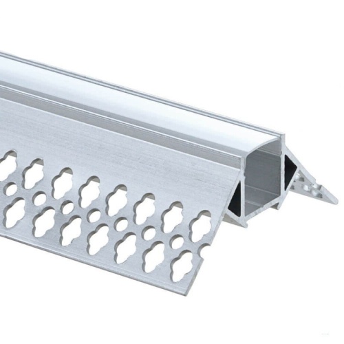 EuroSpot Προφίλ Αλουμινίου Γωνιακό Γυψοσανίδας Ασημί Για Led Ταινίες L=2m 50x22mm NW=9mm Γαλακτερό Κάλυμμα