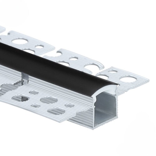 EuroSpot Προφίλ Αλουμινίου Γυψοσανίδας Εύκαμπτο Ασημί Για Led Ταινίες L=2m 52x15.5mm NW=13mm Μαύρο Κάλυμμα