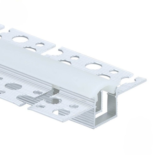 EuroSpot Προφίλ Αλουμινίου Γυψοσανίδας Εύκαμπτο Ασημί Για Led Ταινίες L=2m 52x15.5mm NW=13mm Γαλακτερό Κάλυμμα