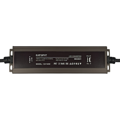 Eurospot Στεγανό IP67 Τροφοδοτικό Led Αλουμινίου 12V 100W