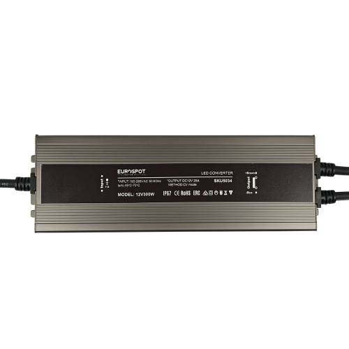 Eurospot Στεγανό IP67 Τροφοδοτικό Led Αλουμινίου 12V 300W