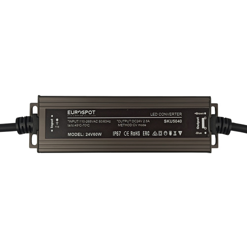 Eurospot Στεγανό IP67 Τροφοδοτικό Led Αλουμινίου 24V 60W
