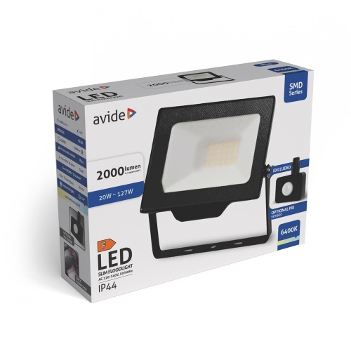 Avide LED Προβολέας SMD 20W CW 6400K Quick conn. με Προαιρετικό PIR