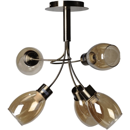 Avide Κρεμαστό Φωτιστικό Οροφής Aspira Κεχριμπάρι 5xE14