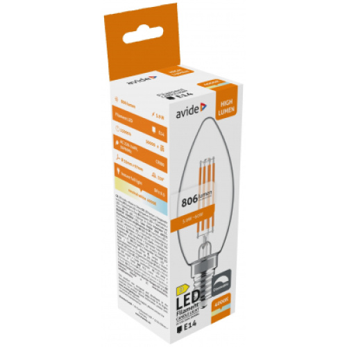Avide LED Filament Κερί 5.9W E14 NW 4000K Ρυθμιζόμενο