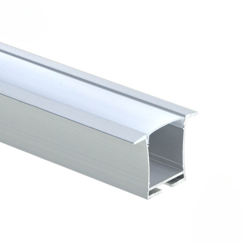 EuroSpot Προφίλ Αλουμινίου Χωνευτό Ασημί Για Led Ταινίες L=2m 36x28mm NW=19mm Γαλακτερό Κάλυμμα