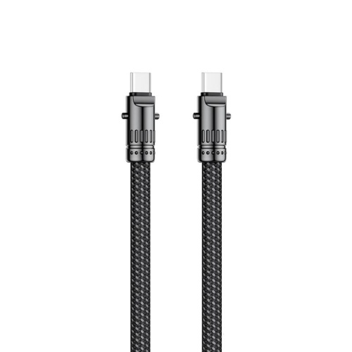 XO NB-Q289B Καλώδιο Φόρτισης & Μεταφοράς Δεδομένων Type-C σε Type-C Πλεκτό 60W Μαύρο 20cm