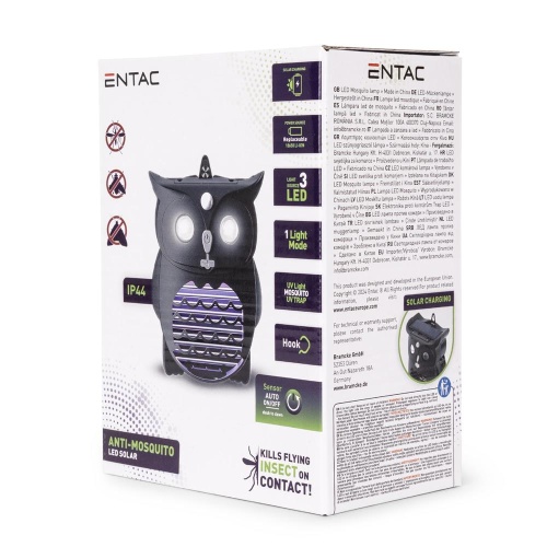 Entac Ηλιακό Αντικουνουπικό Φωτιστικό Κήπου Κρεμαστό UV