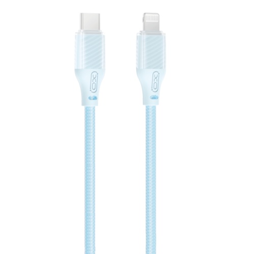 XO NB-Q291A Καλώδιο Φόρτισης & Μεταφοράς Δεδομένων Lighting σε Type-C Πλεκτό 27W Μπλε 1m