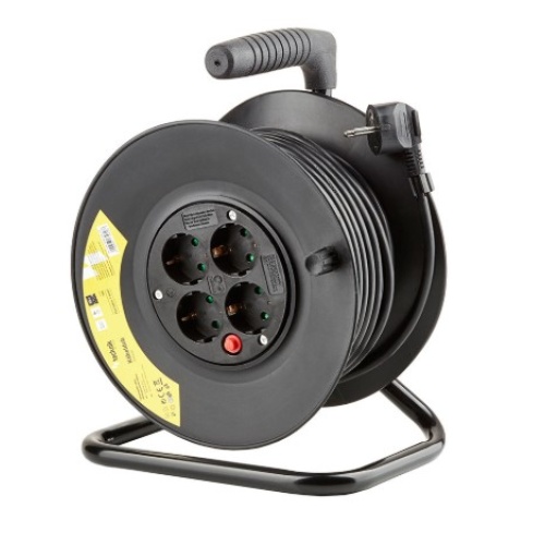 Technik Professional Στροφείο 4 Θέσεων 25m 1,5mm2 Μαύρο